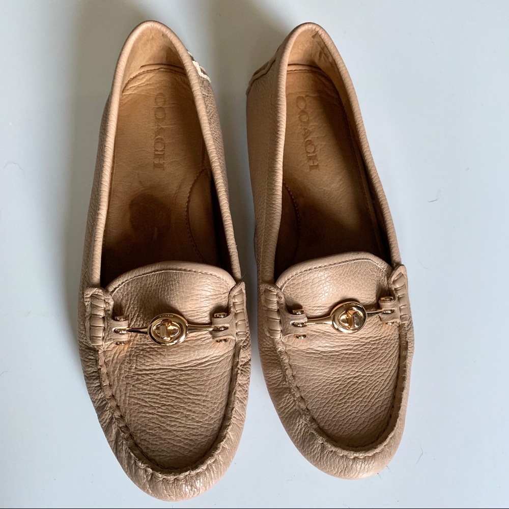 Coach Arlene Leather Loafer/Driver - Natural